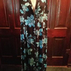 Black & Teal Midi Dress